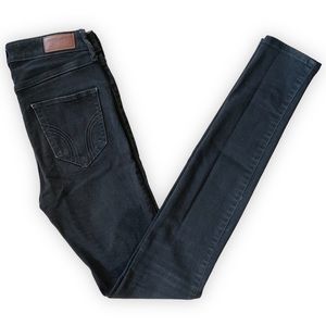 HOLLISTER Super High Rise Black Skinny Jeans Size 1 LONG